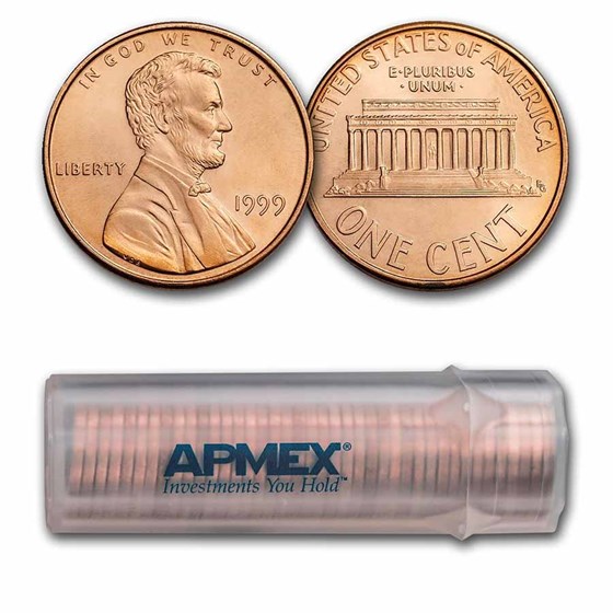 1999-P Lincoln Cent 50-Coin Roll BU 1999-P Lincoln Cent 50-Coin Roll BU